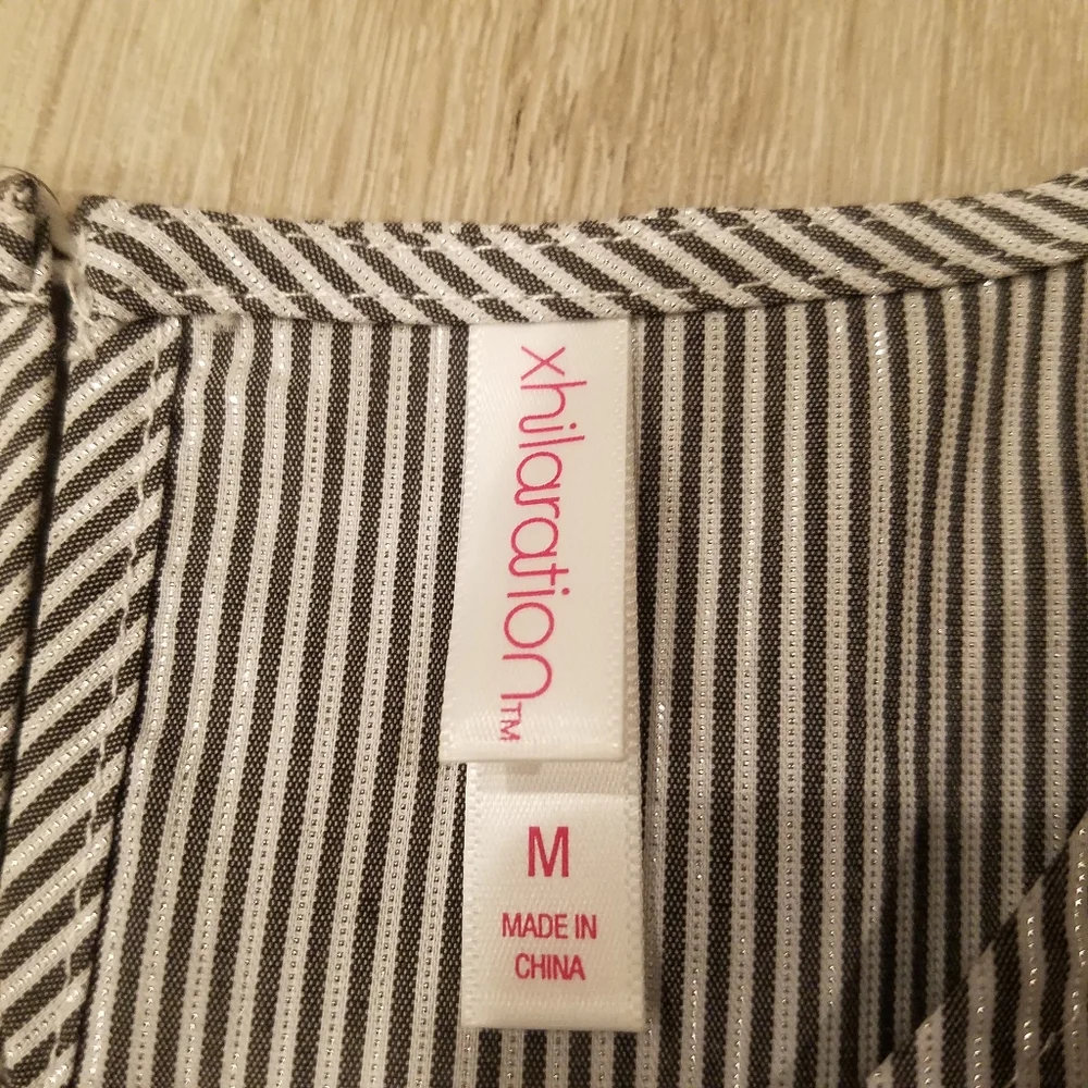Xhilaration Long Sleeve Poplin Tie Front Blouse Sz Medium Y2K